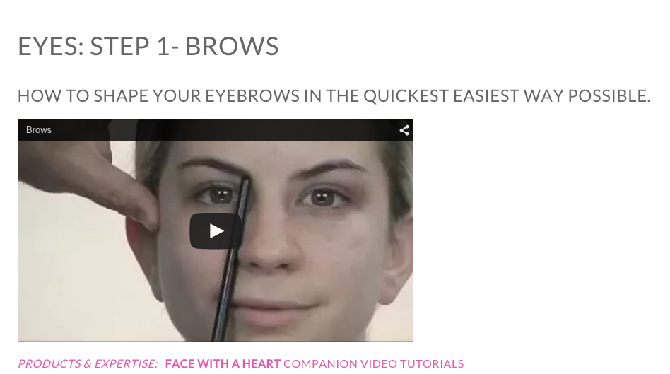 Face with a Heart Makeup Application Tutorials – Eyebrows